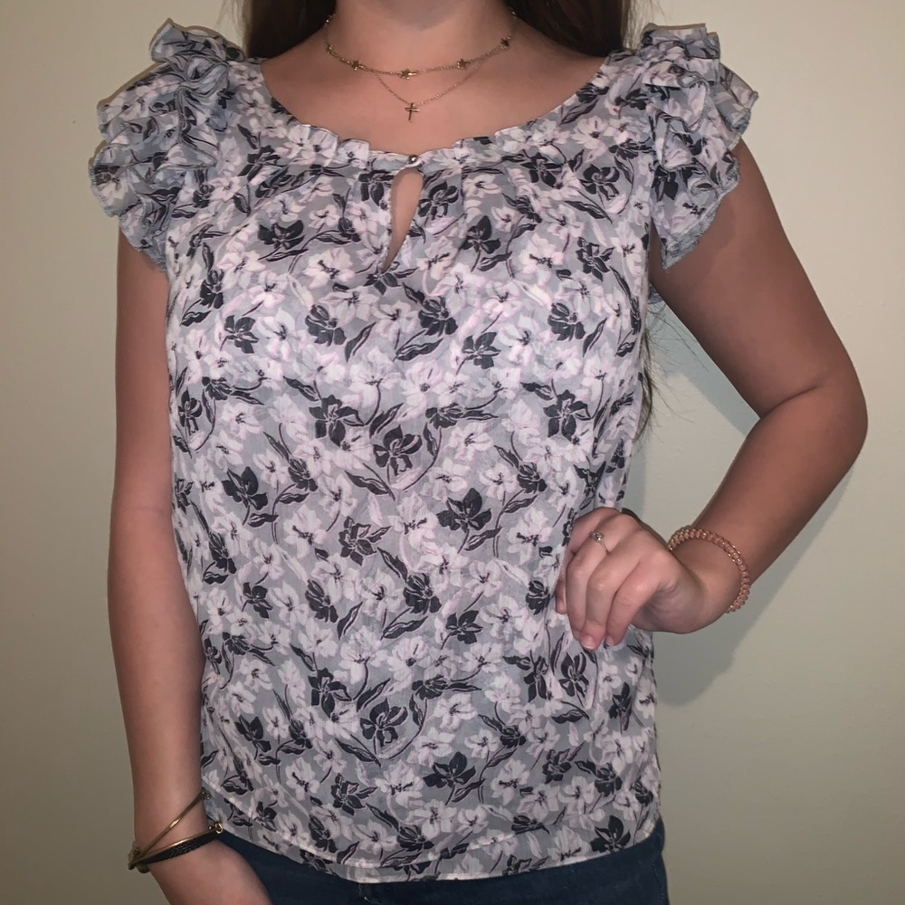 Banana Republic too with ruffled cap sleeves
